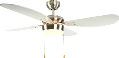Obrázek produktu pro Stropní ventilátor Classic 105 cm nikl / bílá s osvětlením a stahovacími řetízky