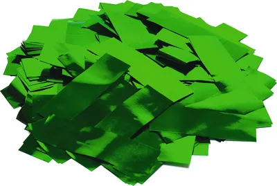 Zdjęcie produktu dla Metaliczne konfetti prostokątne 55x18mm, zielone, 1kg