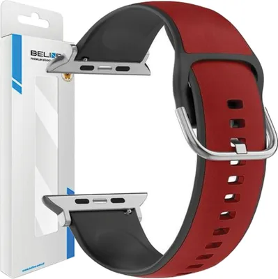 Obrázek produktu pro Řemínek Beline Apple Watch Silico Leather 42/44/45/49 Mm Červeno-Černá / Červeno-Černá Krabička