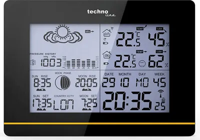 Image de Technoline WS6750 - Station météo avec capteur extérieur - Horloge radio-pilotée