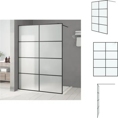 Produktbild von vidaXL Duschwand für Begehbare Dusche Schwarz 140x195 cm Matt ESG-Glas -  Duschwände