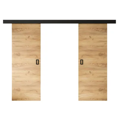 Produktbild von Schiebetüren WAYATT DUO mit Griff, Craft Gold Eiche, Soft-Close-System, 192 cm