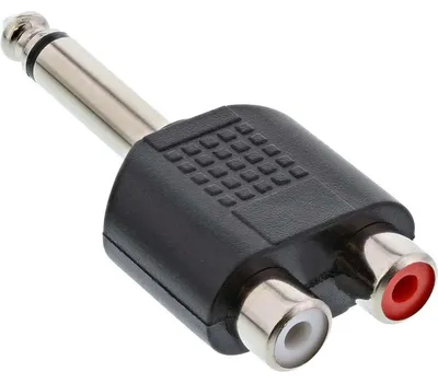 Productafbeelding van InLine® 99339 Audio-adapter, 6,3 mm jackstekker naar 2x tulpstekkers (Cinch), mono