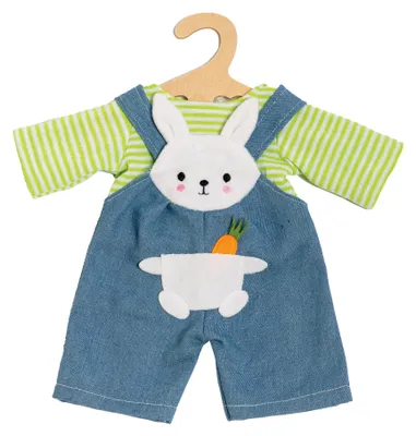 Zdjęcie produktu dla Spodnie ogrodniczki w paski dla lalki "Bunny Lou", rozmiar 35-45 cm
