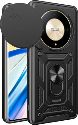 Image de Etui pour Honor Magic6 Pro, étui en silicone TPU avec anneau de support, protection de l'appareil photo Noir