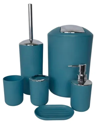 Produktbild von Badset 6-teilig, Badezimmer Zubehörset, Badaccessoires Petrol