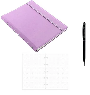Notizbuch A5 lila mit Nachfüllpackung und Stift