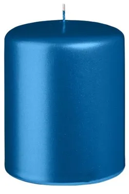 Produktbild von Stumpenkerzen Metallic Matt Royalblau 100 x Ø 80 mm, 12 Stück