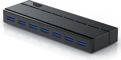 Immagine prodotto di Primewire hub USB 3.2 Gen1 con alimentatore attivo, distributore attivo a 7 porte incl. 1x alimentatore a spina cava 12V 3A DC, per PC notebook laptop PS4 tablet