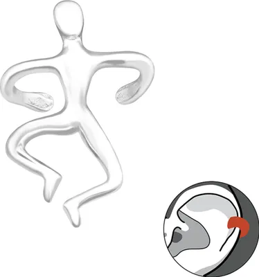 Produktbild von Ear Cuff Ohrklemme 925 Sterling Silber mit umarmender Person