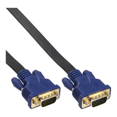 Produktbild von InLine® S-VGA Flachkabel, 15pol HD Stecker / Stecker, schwarz, 7,5m