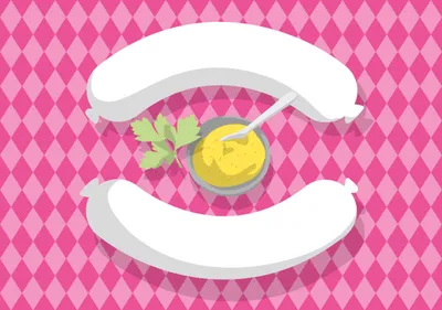 Produktbild von Postkarte - luminous - Weißwurst / Weisswurst