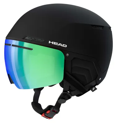 Image de Casque de ski snowboard casque de ski snowboard avec visière - Head Cinema Photo - noir - casque à visière - avec système de ventilation optimisé - casque à coque dure ski snowboard, Taille:XS/S (52-55 cm)