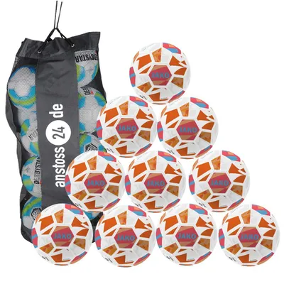 Produktbild von Ballset JAKO Jugendball Iconic inkl. Ballsack 10 Bälle 4 weiß/coral/lightorange. 290g