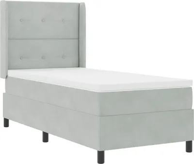 Immagine prodotto di vidaXL Letto a molle con testiera grigio chiaro 90 x 190 cm in velluto