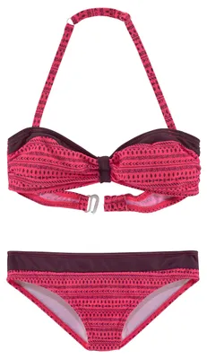 Produktbild von Buffalo Bandeau-Bikini pink-bedruckt Größe 158/164