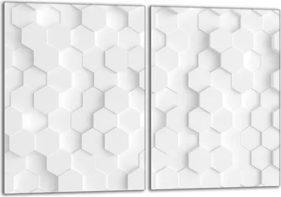 Immagine prodotto di Set di piastre di copertura per piano cottura 2x40x52 cm in Vetroceramica con alzatina in vetro, motivo bianco