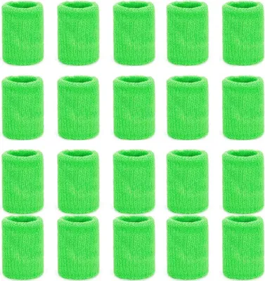 Produktbild von 20 Stück Schweißbänder, Baumwolle Absorbierende Handgelenksband für Tennis Squash Fußball Basketball, Mehrere Farben Erhältlich