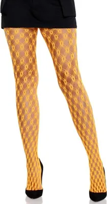 Immagine prodotto di Leg Avenue - Collant In Pizzo Con Occhielli Neon Arancione