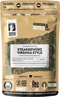 Produktbild von Steak Gewürz Virginia Style, Steakgewürzmischung, gerebelt, 75g