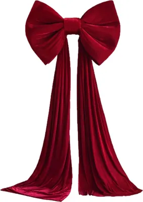 Produktbild von Extra große Dekoschleife für die Weihnachtsbaumspitze – 380 x 80 cm – Rot – Für Hochzeiten, Weihnachten, Geburtstagsfeiern, Schlafzimmer