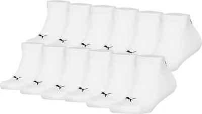 Produktbild von PUMA Kinder Sneakersocken, 12er Pack - Plain Sneaker 12P, Logo, einfarbig Weiß 27-30