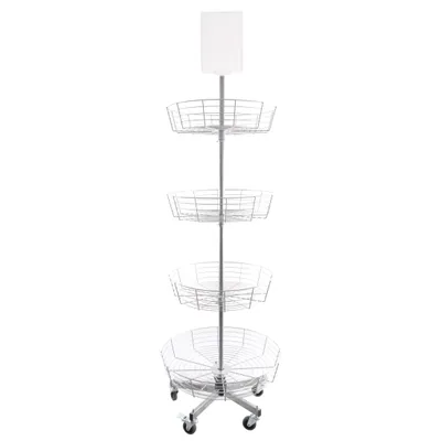 Image de Support pour paniers ronds avec 4 paniers, support pour paniers 1,8m