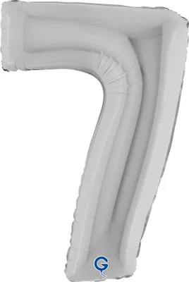 Image de 1 ballon en aluminium chiffre 7 argenté, 102 cm / 40 pouces