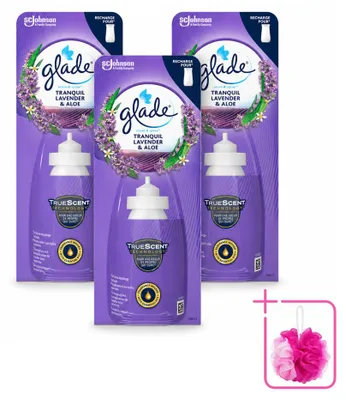 Immagine prodotto di 3 ricariche Glade Sense & Spray - Lavanda e Aloe - 18 ml - Confezione risparmio - 3 pezzi