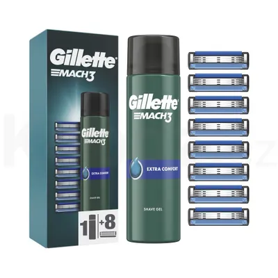Produktbild von Gillette Mach3 8pcs + Mach3 gel 200ml