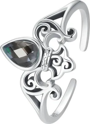 Image de Bague ajustable en argent avec cristal, argent 925