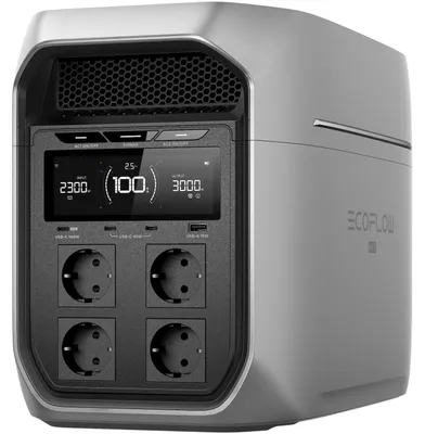 Zdjęcie produktu dla EcoFlow DELTA 3 Max Plus, Litowo-żelazowo-fosforanowy (LiFePO4), Prąd przemienny, Zapalniczka, Słoneczny, 2048 Wh, 2300 W, 300 W, 220 - 240 V