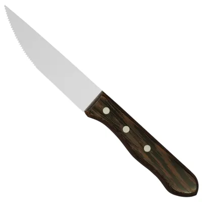 Produktbild von Gezacktes Steakmesser mit Edelstahlgriff, WENGE-Holz, Länge 125 mm - Hendi 841143