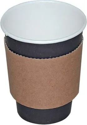 Produktbild von Isolierende Bechermanschette 0,2 l 1000 Stück aus brauner Wellpappe