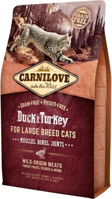 Produktbild von CARNILOVE Cat Large Breed Duck and turkey - trockenfutter für Katzen - 2kg