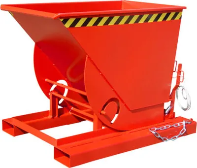Produktbild von BAUER Muldenkippbehälter - 500 l Volumen - 1.000 kg - RAL 3000 feuerrot