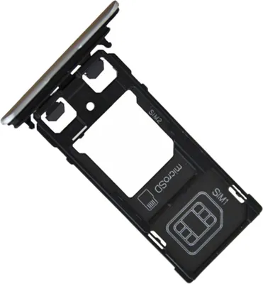 Produktbild von Sony Xperia XZ (F8332) Dual SIM Kartenhalter und Micro-SD Card Fach, Original Ersatzteil, Silberfarben