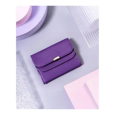 Produktbild von Peterson | Kleines Portemonnaie, mit Lederverschluss, für Damen, Naturleder, Violett, 10x7.5 cm