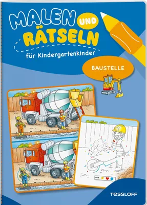 Produktbild von Malen und Rätseln für Kindergartenkinder. Baustelle