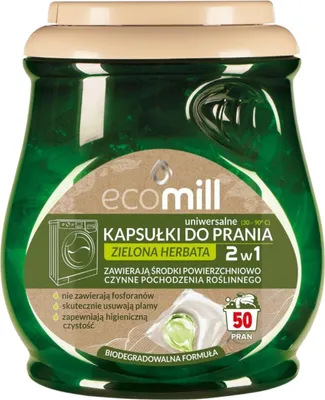 Zdjęcie produktu dla Kapsułki Do Prania Agrecol Mill 4W1 Z Zieloną Herbatą 50 Sztuk