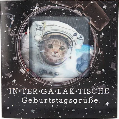 Produktbild von 3D Klappkarte mit Musik und Licht Motiv 21 - Intergalaktische Geburtstagsgrüße - 3 LR54/L1130 Alkali-Mangan Batterien enthalten - Depesche