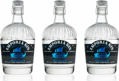 Produktbild von Caffo Emporia Premium Dry Gin 3er Set, Spirituose, Alkohol, Flasche, 45 %, 3 x 700 ml