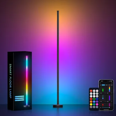 Produktbild von Miwatt Led Corner -Stehlampe, RGBWW LAMP App Controller Controller Controller, Musik Synic Atmosphäre Hochgeschwindige Helligkeit Verstellbare Restaur
