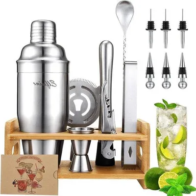 Produktbild von Famanu Cocktailset 16-teilig - Inklusive Cocktailrezeptkarten