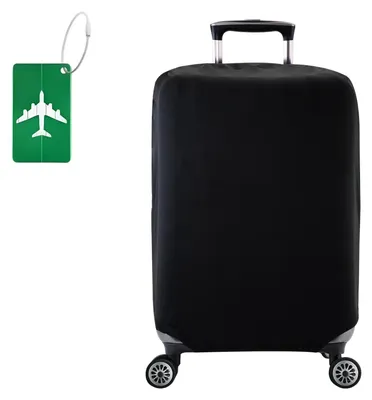 Image de Housse de protection élastique pour valise, avec étiquette de bagage
