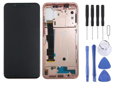 Image de Pour Xiaomi Mi 8 écran Full LCD tactile avec cadre de réparation de remplacement rose Nouveau
