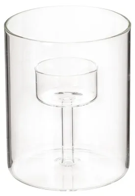 Produktbild von Glas Windlicht mit Teelichthalter für stimmungsvolle Deko, 2 Stück