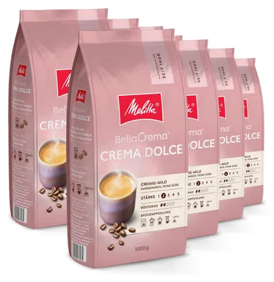 Produktbild von Melitta BellaCrema Crema Dolce, Kaffeebohnen, für Kaffee-Vollautomaten, im Set