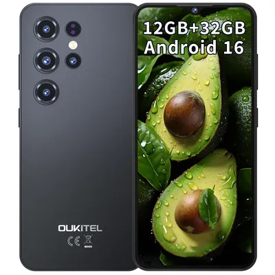 Produktbild von OUKITEL C2 Handy Ohne Vertrag, Android 16 Smartphone Gš¹nstig, 6.52 Zoll,12GB RAM 32GB ROM, 5000mAh Akku, 13MP+5MP, Dual SIM 4G,Schwarz