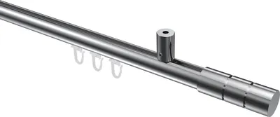 Produktbild von Interdeco Innenlaufstange / Gardinenstange mit Innenlauf Chrom, Typ Sonius Elanto (Rillenzylinder) Deckenmontage, 20 mm Ø 1-läufig, 140 cm
